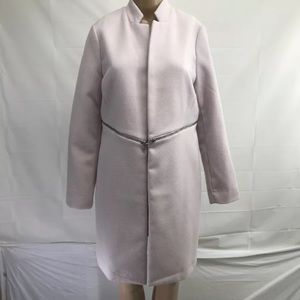 Chicos sz 0 Open Front Light Pink Coat Zip Accent